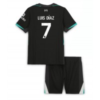 Camiseta Liverpool Luis Diaz #7 Visitante Equipación para niños 2024-25 manga corta (+ pantalones cortos)